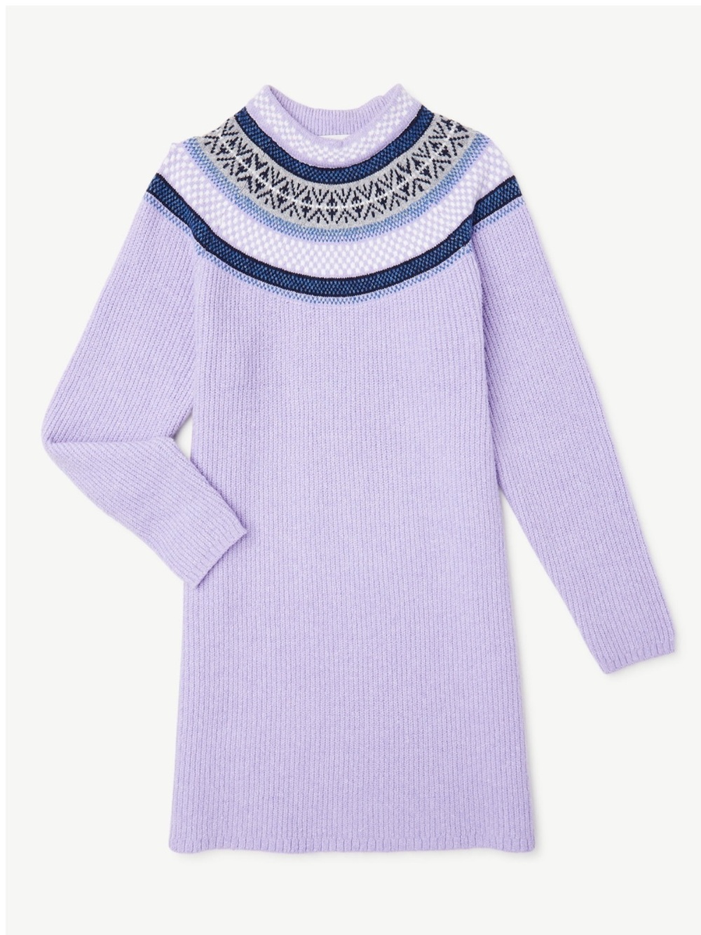Free Assembly Girls Fair Isle Sweater Dress, Sizes 7/8